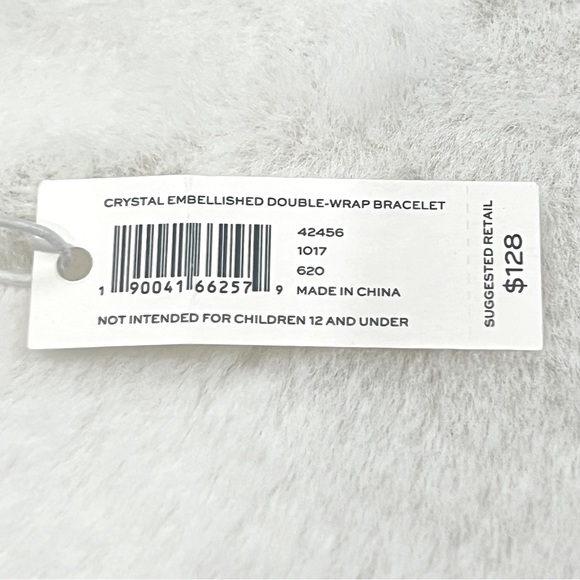 NWT Tory Burch CRYSTAL EMBELLISHED DOUBLE-WRAP VELVET BRACELET-- Imperial Garnet - Picture 9 of 11